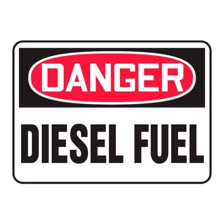 Accuform Danger Sign, Diesel Fuel, 10inW X 7inH, Plastic